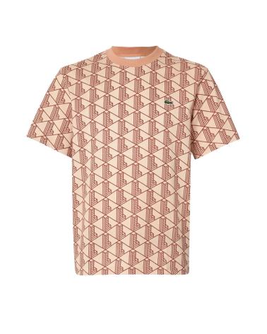 T-SHIRT LACOSTE STAMPATA LATTE IBERIS MULTICOLORE MULTICOLOR