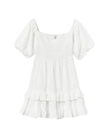 VESTIDO BLANCO ESCOTE FRUNCIDO TIFFOSI 10054841 BLANCO