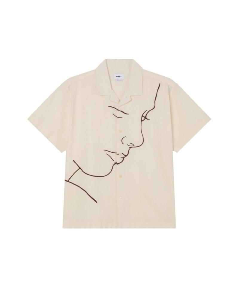 CAMICIA OBEY FRANCES WOVEN UNBLEACHED CON STAMPA VISO MULTICOLOR