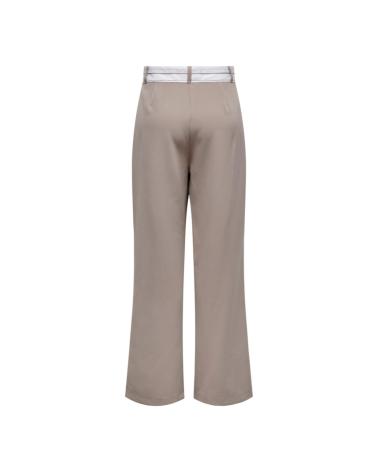 ONLY WIDE LEG TROUSERS 15302824 BEIGE WITH ELASTIC WAISTBAND BEIGE