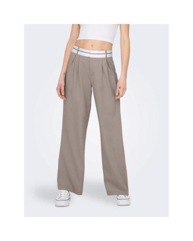 ONLY WIDE LEG TROUSERS 15302824 BEIGE WITH ELASTIC WAISTBAND BEIGE