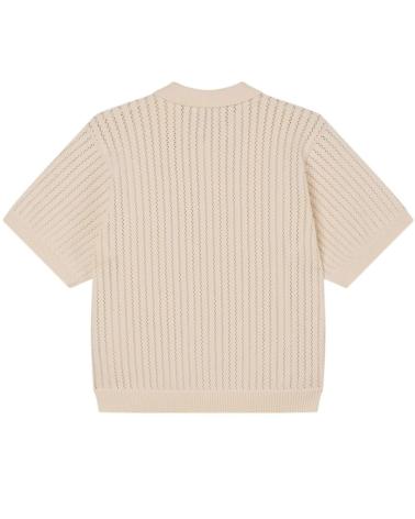 OBEY DEZ KURZARM-STRICKPOLO IN UNBLEACHED MULTICOLOR
