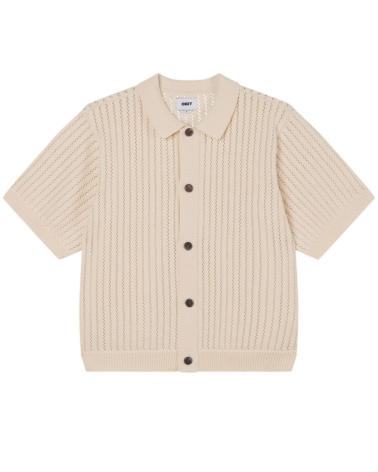 OBEY DEZ UNBLEACHED SHORT SLEEVE KNIT POLO SHIRT MULTICOLOR