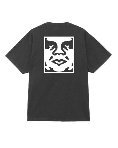 OBEY HEAVYWEIGHT PIGMENT BOLD ICON BLACK T-SHIRT MULTICOLOR