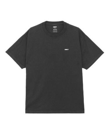 OBEY HEAVYWEIGHT PIGMENT BOLD ICON BLACK T-SHIRT MULTICOLOR