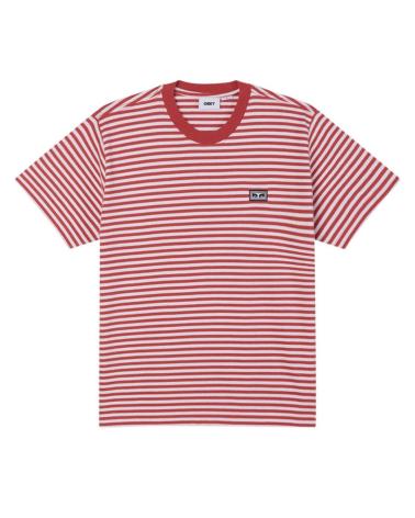 OBEY STRIPED KNIT ESTABLISHED WORKS EYES T-SHIRT MULTICOLOR