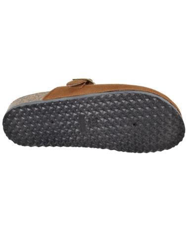 ISTERIA ZUECO PLANO DE MODA CON HEBILLA PARA MUJER 25230 CO CUERO