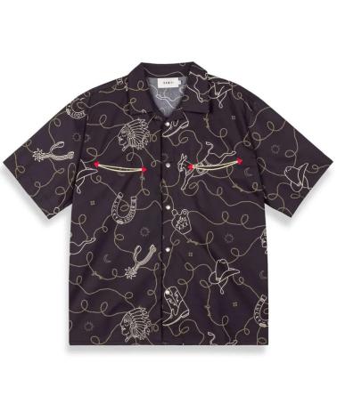 GRIMEY CHEMISE BOUTONNÉE LONE HAND NOIRE MULTICOLORE MULTICOLOR