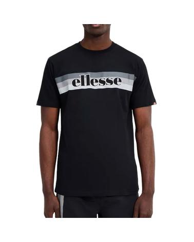 CAMISETA ELLESSE FERRARE PRETA COM FAIXA MULTICOLORIDA MULTICOLOR