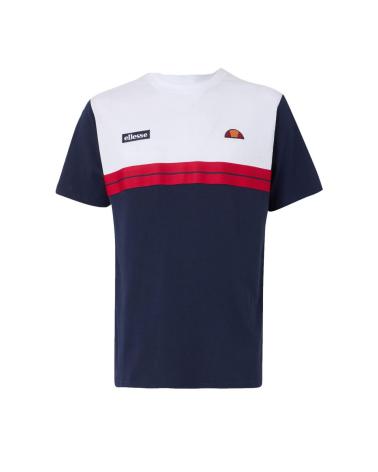 -ELLESSE-ELLESSE T-SHIRT MACCHIO BRANCO E AZUL MARINHO WHITE-NAVY-WHITE-NAVY