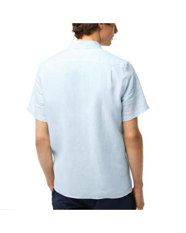 CAMICIA LACOSTE A MANICHE CORTE AZZURRA MULTICOLOR