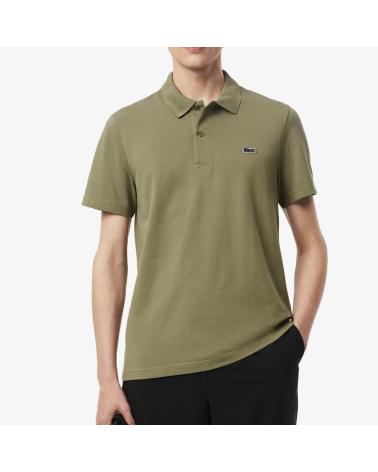 POLO LACOSTE REGULAR FIT IN COTONE VERDE KAKI MULTICOLOR