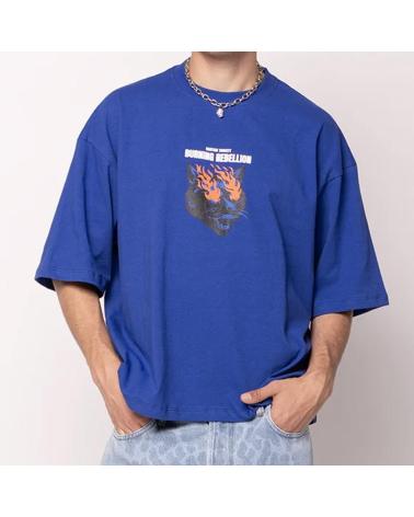 KAOTIKO BOXY BURNING REBELLION BLAU MULTICOLOR T-SHIRT MULTICOLOR