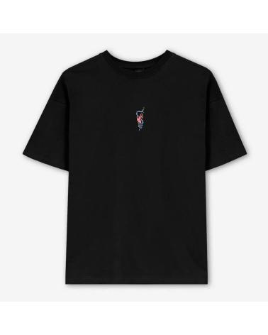 KAOTIKO STILL ALIVE BLACK T-SHIRT WITH MULTICOLOR PRINT MULTICOLOR