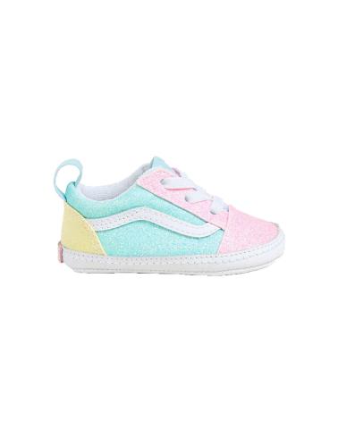 -VANS-OFF-THE-WALL-ZAPATOS-BEBE-VANS-OLD-SKOOL-CRIB-PASTEL-GLITT-MULTICOLOR