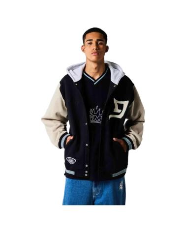 GRIMEY JAQUETA VARSITY BICOLOR PRETA E AZUL AZUL