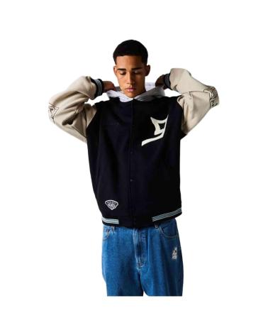 GRIMEY JAQUETA VARSITY BICOLOR PRETA E AZUL AZUL