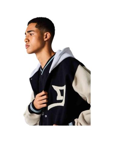 GRIMEY JAQUETA VARSITY BICOLOR PRETA E AZUL AZUL