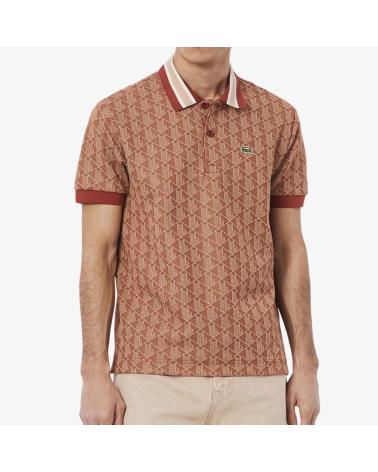 -LACOSTE-POLO-DE-JACQUARD-MONOGRAMA-ROJO-BEIGE-MULTICOLOR