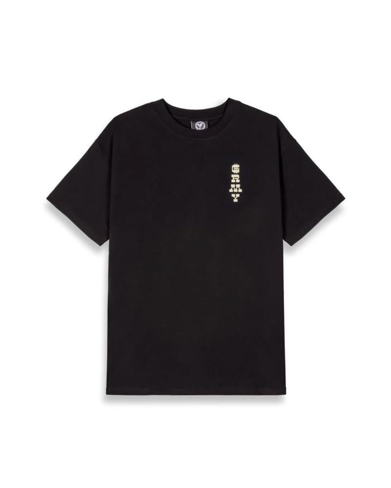 -GRIMEY-GRIMEY T-SHIRT REGULAR TEE LONG HAND NOIR AVEC IMPRIMÉ DORSAL MULTICOLORE-BLACK