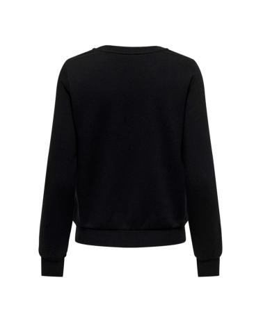ONLY SWEATER 15331042 BLACK WITH 'LOVELY' PRINT NEGRO