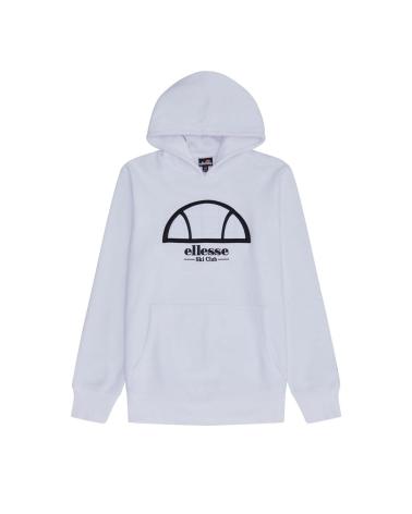 MOLETOM ELLESSE SEMI PALLA LOGO BRANCO COM CAPUZ WHITE