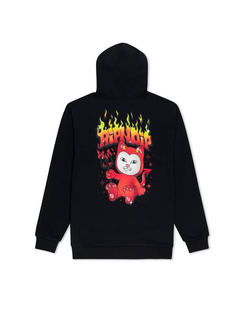 RIPNDIP SCARY CUTE BLACK MULTICOLOR HOODIE MULTICOLOR