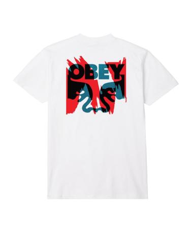 CAMISETA OBEY TORN POSTERS ICON BRANCA MULTICOLORIDA MULTICOLOR