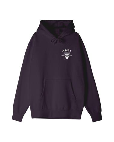 OBEY LOTUS WITH HANDS KAPUZENPULLOVER - PFLAUME MEHRFARBIG MULTICOLOR