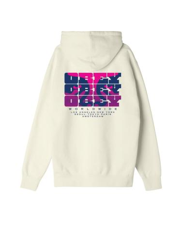 OBEY BRICK BY BRICK KAPUZENPULLOVER - UNGEBLEICHT MEHRFARBIG MULTICOLOR