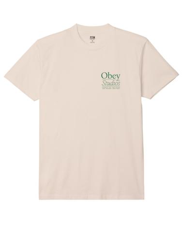 OBEY 'STUDIOS' CREAM T-SHIRT MULTICOLOR