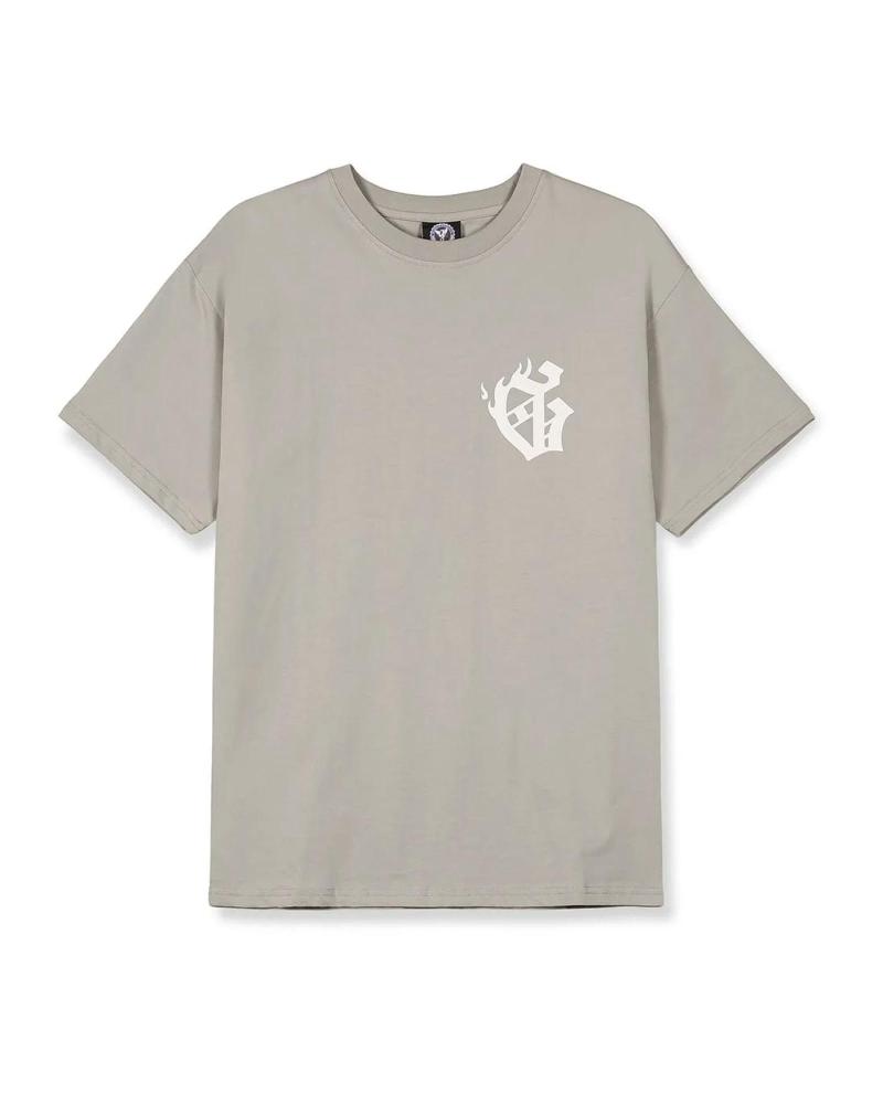 GRIMEY SAOIRSE REGULAR TEE GREY WITH MULTICOLOR LOGO MULTICOLOR