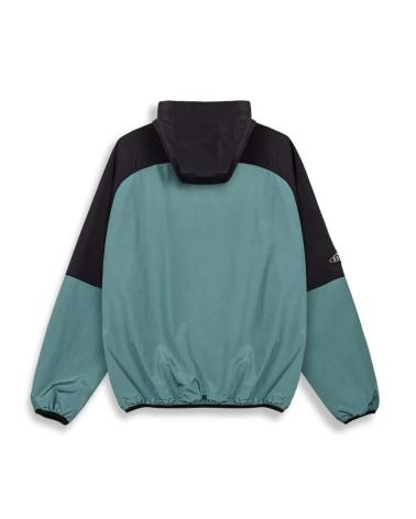 GRIMEY VOODOO CHILD ZIP ANORAK JACKET TEAL AND BLACK MULTICOLOR