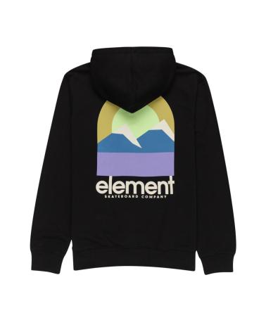ELEMENT HALO HOOD BLACK HOODIE WITH MULTICOLOR GRAPHIC MULTICOLOR