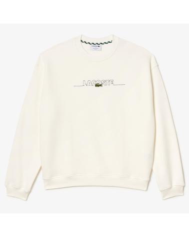 SWEATSHIRT LACOSTE 70V BLANC CASSÉ AVEC LOGO MULTICOLOR