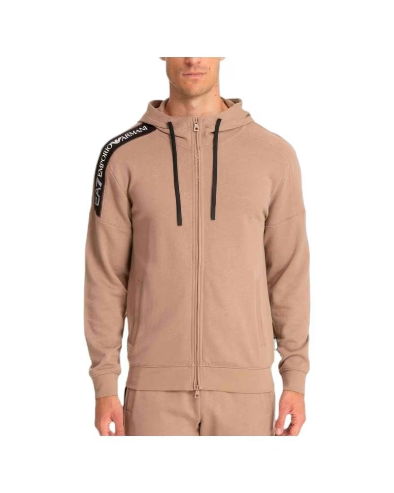 SWEAT-SHIRT À CAPUCHE ET FERMETURE ÉCLAIR BEIGE