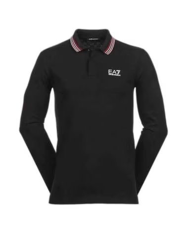 EMPORIO ARMANI POLO MANCHES LONGUES POUR HOMME NEGRO