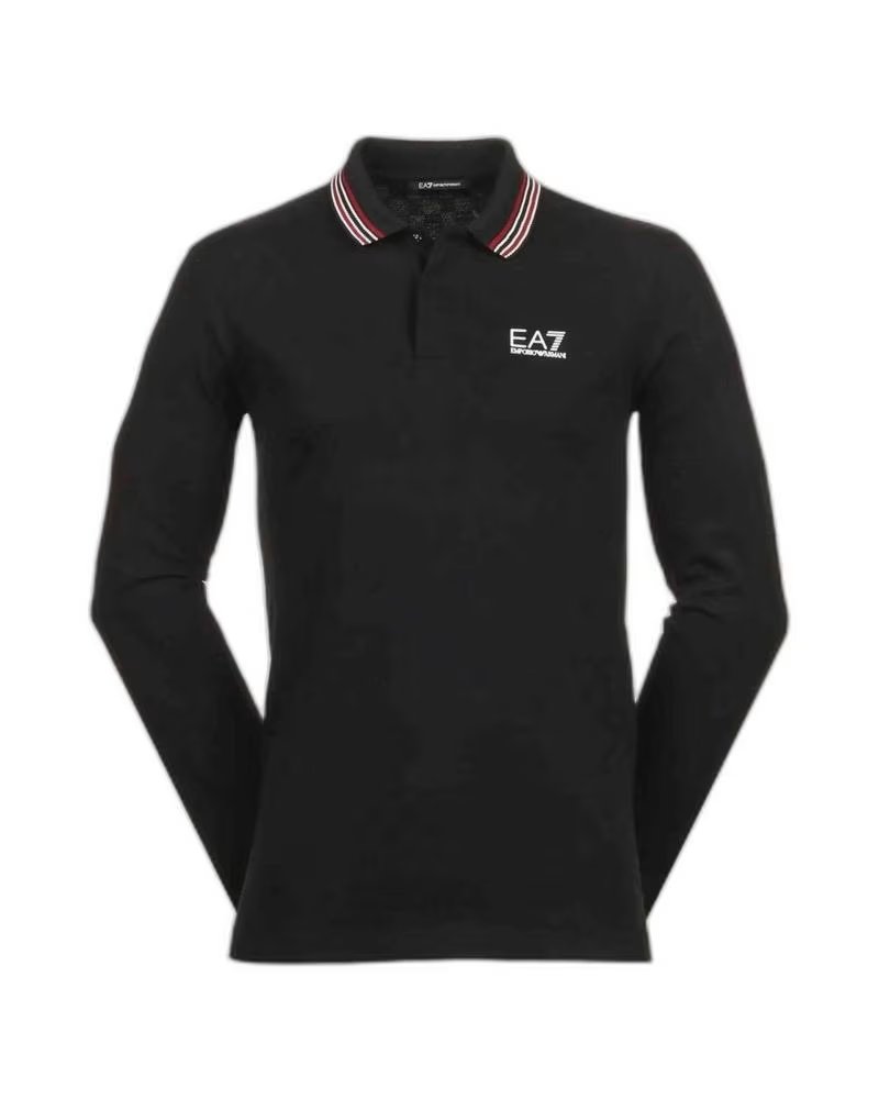 EMPORIO ARMANI POLO MANCHES LONGUES POUR HOMME NEGRO