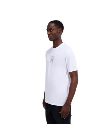 ELLESSE STRADONE WHITE T-SHIRT WITH MULTICOLOR GRAPHIC SHZ21846-908 MULTICOLOR