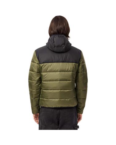 LACOSTE BLOUSON STEPPJACKE ZWEIFARBIG GRÜN UND SCHWARZ MIT KAPUZE VERDE