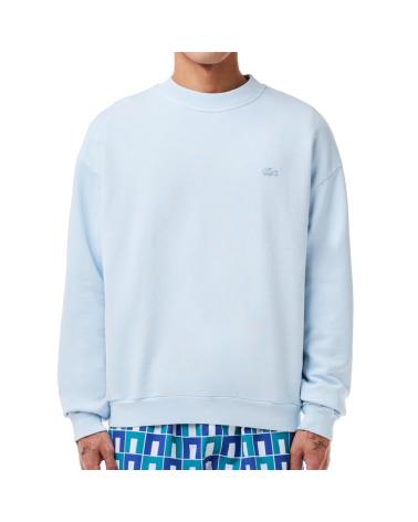 SUDADERA LACOSTE LOOSE FIT AZUL CLARO MULTICOLOR