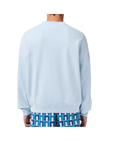 SUDADERA LACOSTE LOOSE FIT AZUL CLARO MULTICOLOR