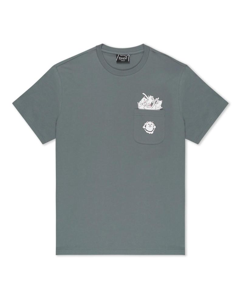 RIPNDIP NERMANIAC POCKET T-SHIRT ANTHRAZIT MULTICOLOR