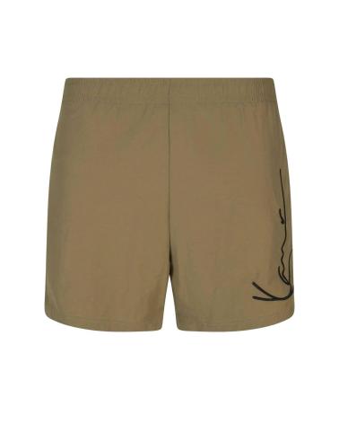 KARL KANI SIGNATURE BOARD SHORTS - VERDE OLIVA CON LOGO MULTICOLOR MULTICOLOR