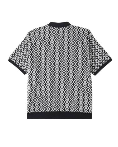OBEY POLO TESTAMENT BUTTON FRONT POLO SS BLAC MULTICOLOR
