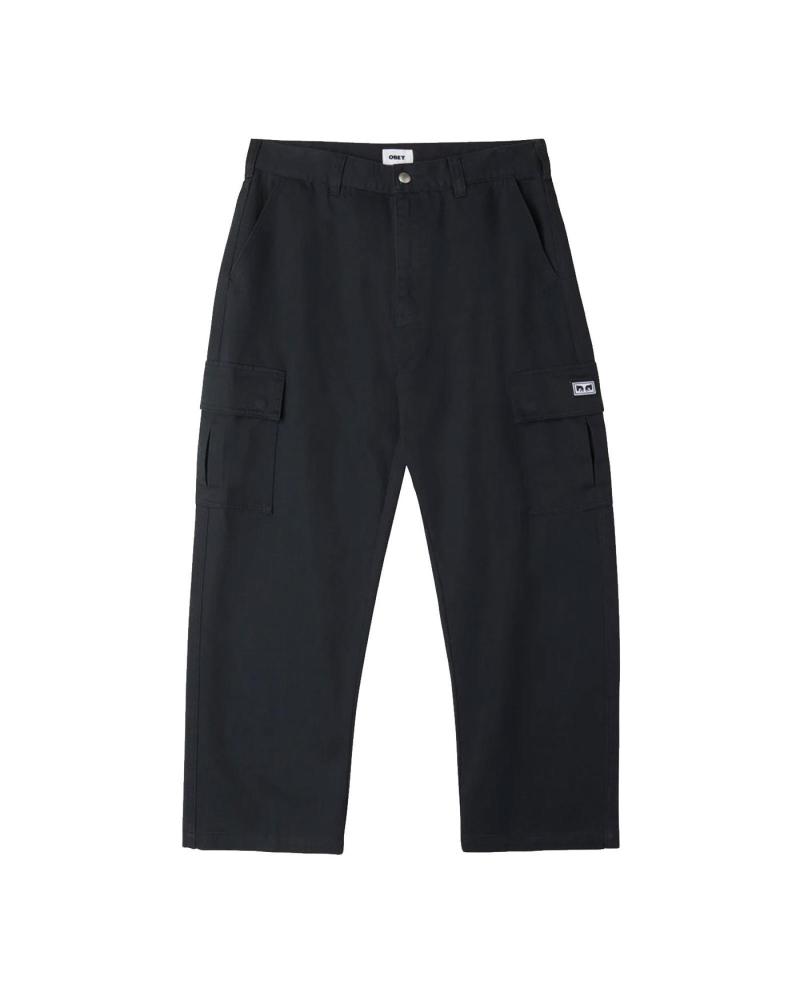 OBEY PANTALÓN CARGO BIGWIG BAGGY TWILL NEGRO MULTICOLOR
