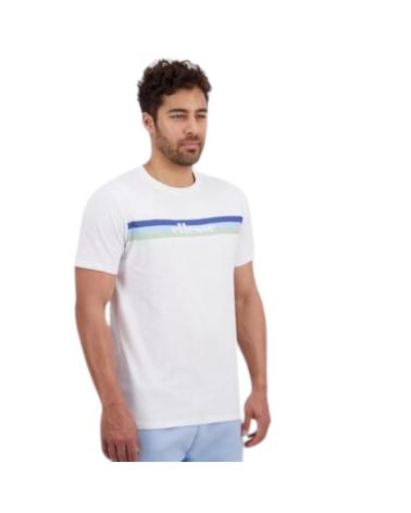 -ELLESSE-T-SHIRT ELLESSE GIACOMO SHR22414-908 BRANCA COM FAIXA MULTICOLORIDA-WHITE