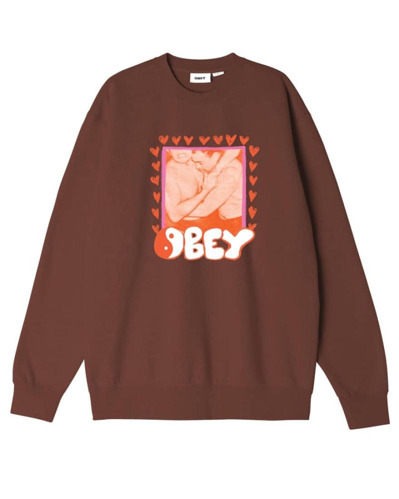 OBEY PREMIUM WRESTLER SWEATSHIRT SEPIA MEHRFARBIG MULTICOLOR