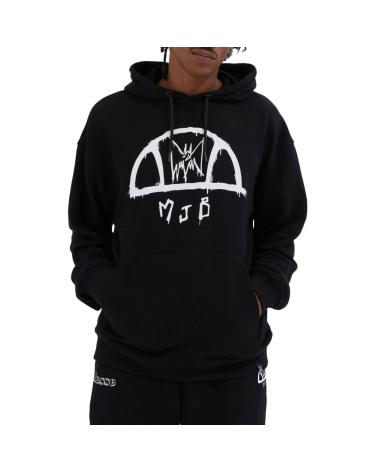 ELLESSE BALINO OVERSIZED BLACK HOODY WITH MULTICOLOR LOGO MULTICOLOR