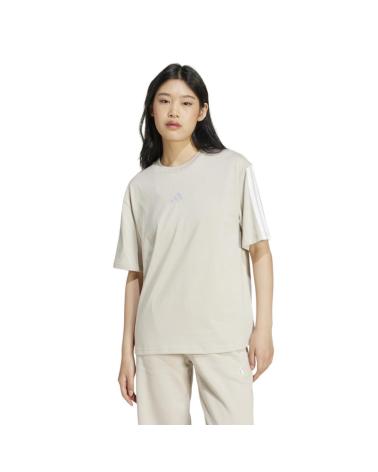 T-SHIRT ADIDAS 3 BANDES SJ BJ BEIGE POUR FEMME JE1219 BEIGE